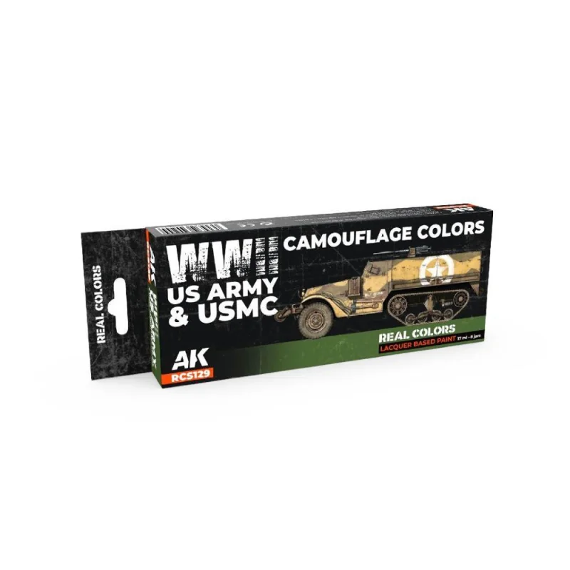 AK INTERACTIVE: Real Colors WWII US Army & USMC Camouflage Colors SET Acrylverf 