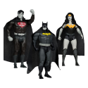 DC Direct Figures Super Powers Batman, Superman & Wonder Woman Black & White Accent Edition Gold Label 13 cm Figuren