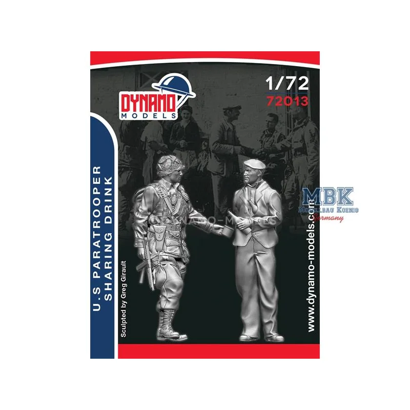 U.S. Paratrooper Sharing A Drink 1:72 Figuren 