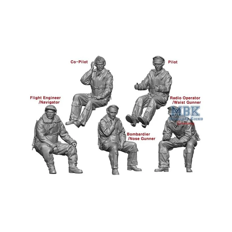 B-25 early Crew Set 5 Figures 1:48 Figuren 