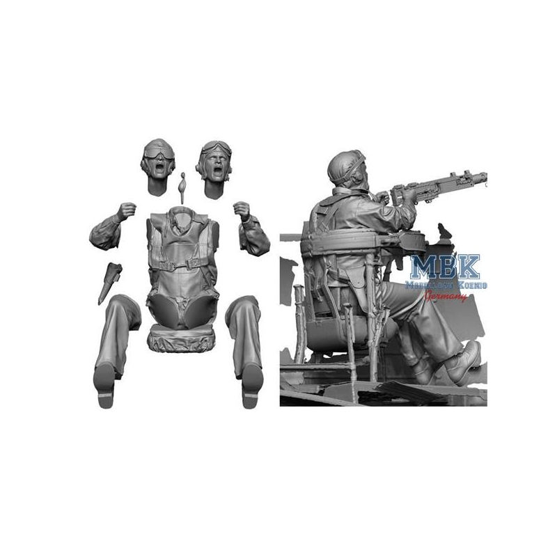 WW2 US Navy Rear Gunner 2 (engaged) 1:48 Historische figuren