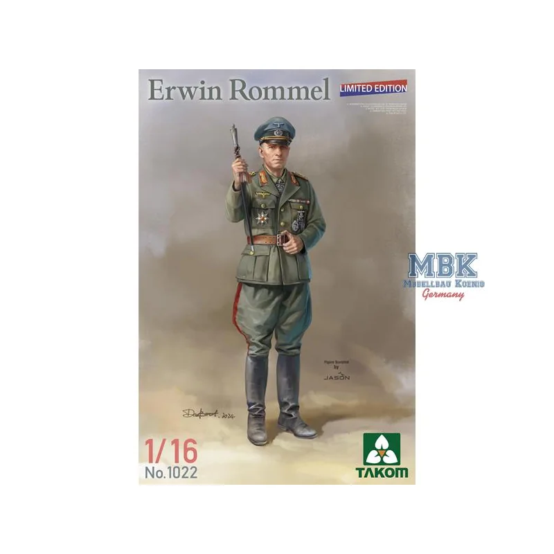 TAKOM MODEL: 1/16; Erwin Rommel (Limited edition) Historische figuren