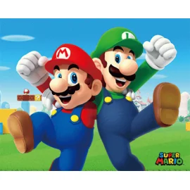 Super Mario - Lenticulaire 3D-poster - Mario & Luigi (23,5 x 28,5) 