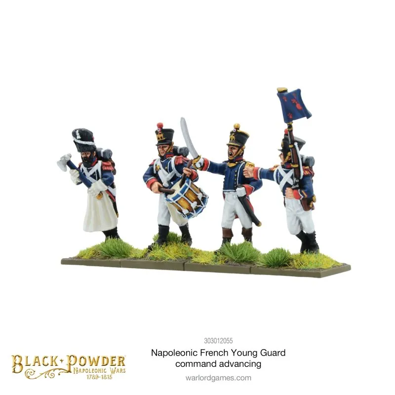 Napoleonic French Young Guard Command Advancing Figuur spellet 