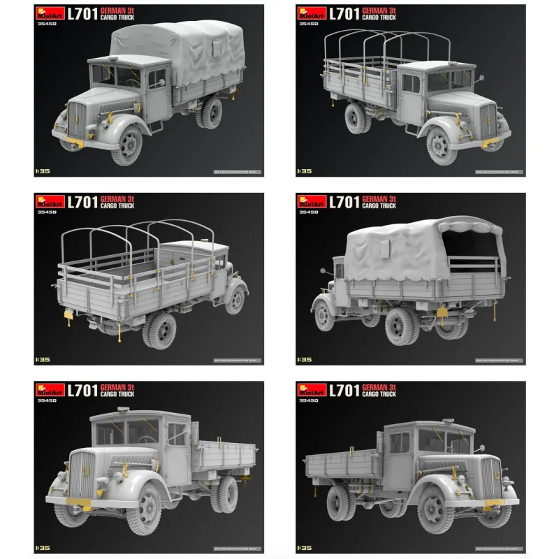 L701 GERMAN 3T CARGO TRUCKPlastic Model Kit 1:35 Scale Supergedetailleerde kits voor 