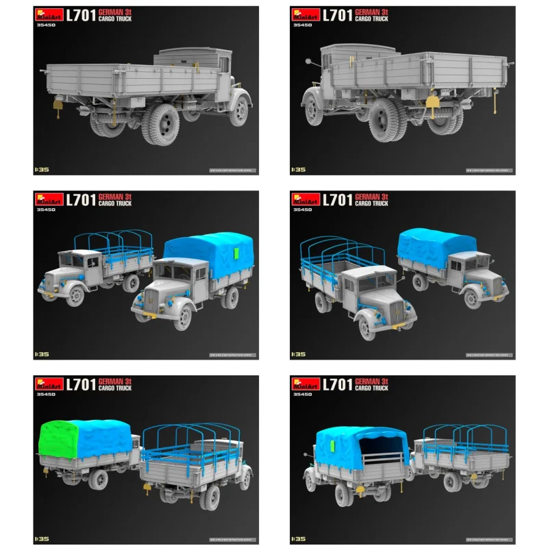 L701 GERMAN 3T CARGO TRUCKPlastic Model Kit 1:35 Scale Mini Art