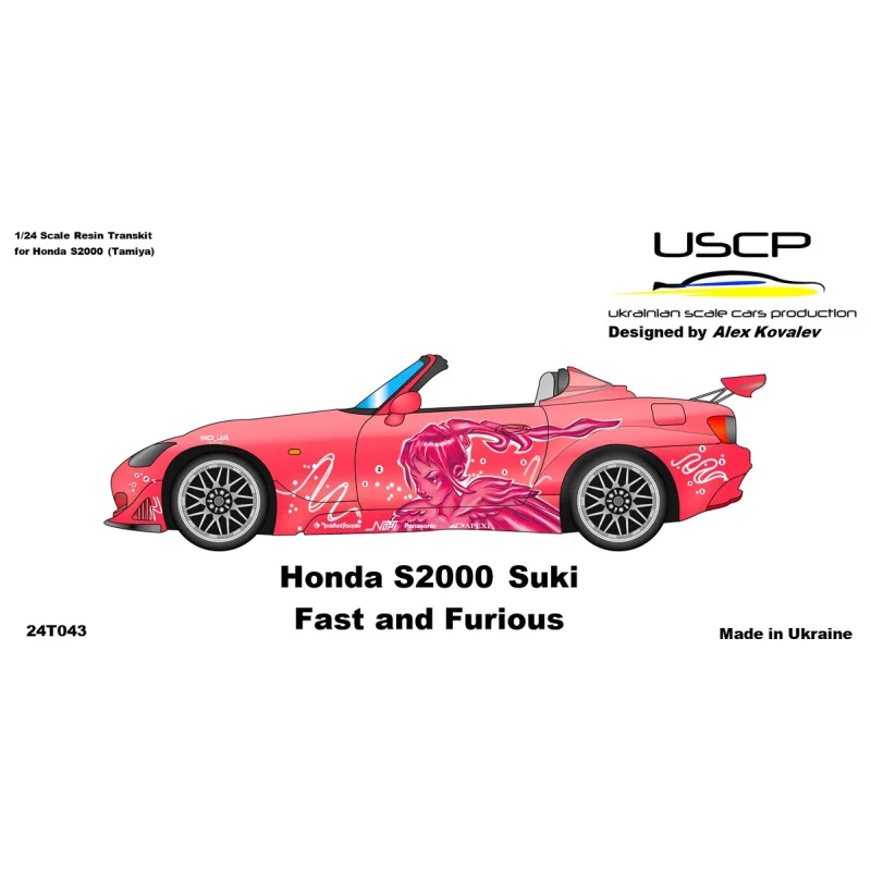 HONDA S2000 PINK FAST AND FURIOUS SUKI Schaalmodel 