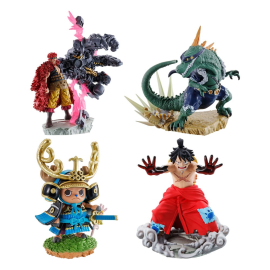 ONE PIECE - Logbox Re Birth Wanokuni - Set 4 Petitrama Statuettes 9cm 