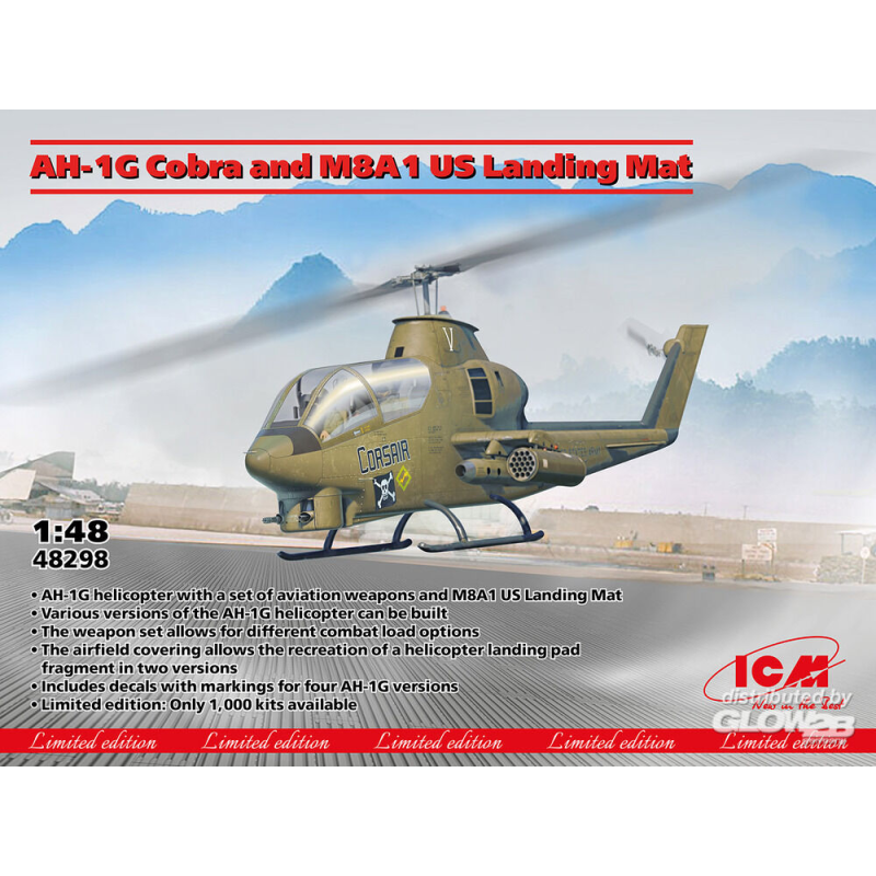 AH-1G Cobra and M8A1 US Landing Mat LIMITED EDITION! Schaalmodel 