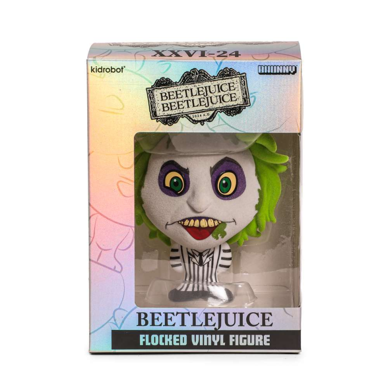 Beetlejuice Striped Bhunny Flocked Mini Fig Kidrobot