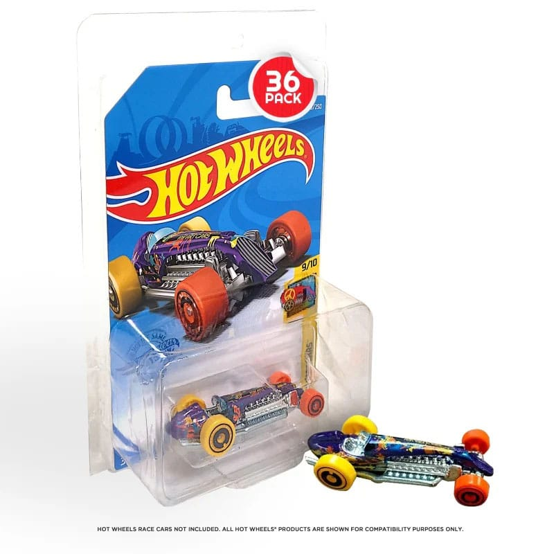 Hot Wheels pack 36 protection for blister packs (Long Card Mainline) Dozen en etuis