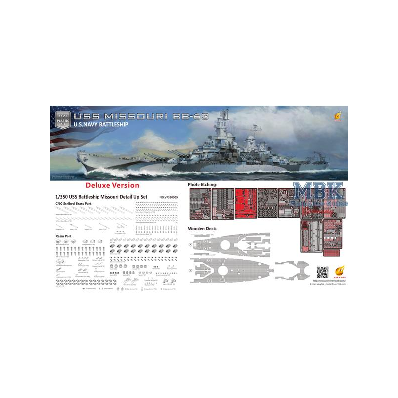 U.S. Navy Battleship BB-63 USS MISSOURI-Deluxe Kit Schaalmodel 