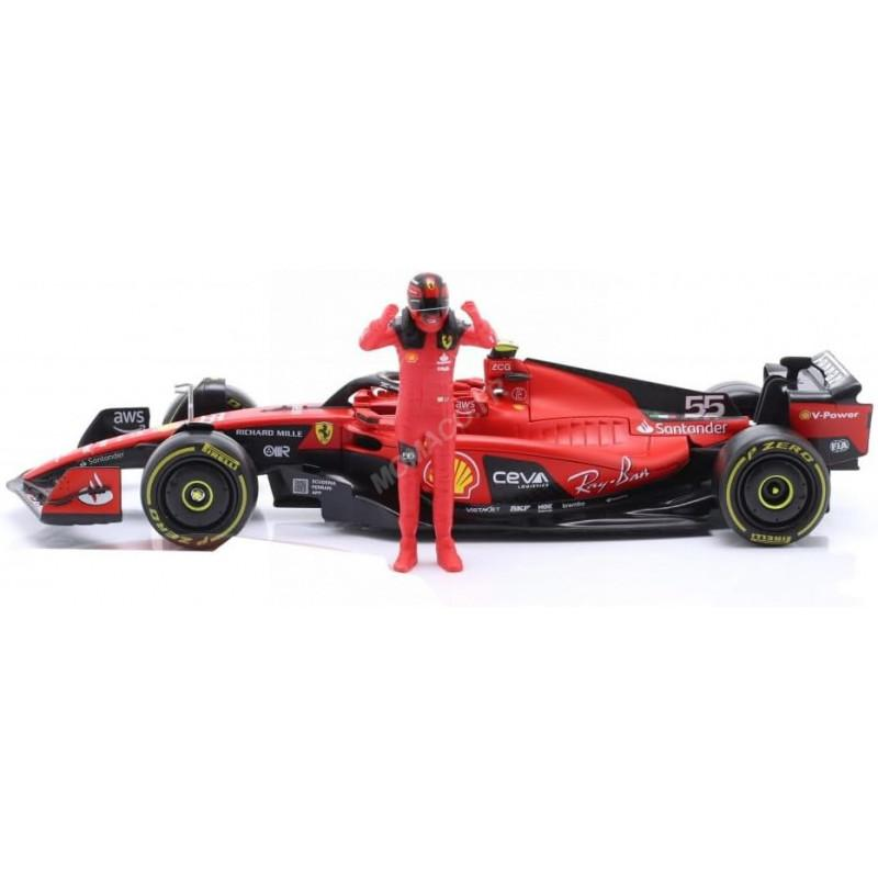 FERRARI F1 F23 TEAM SCUDERIA FERRARI 55 CARLOS SAINZ 2023 WITH DRIVER Miniatuur 