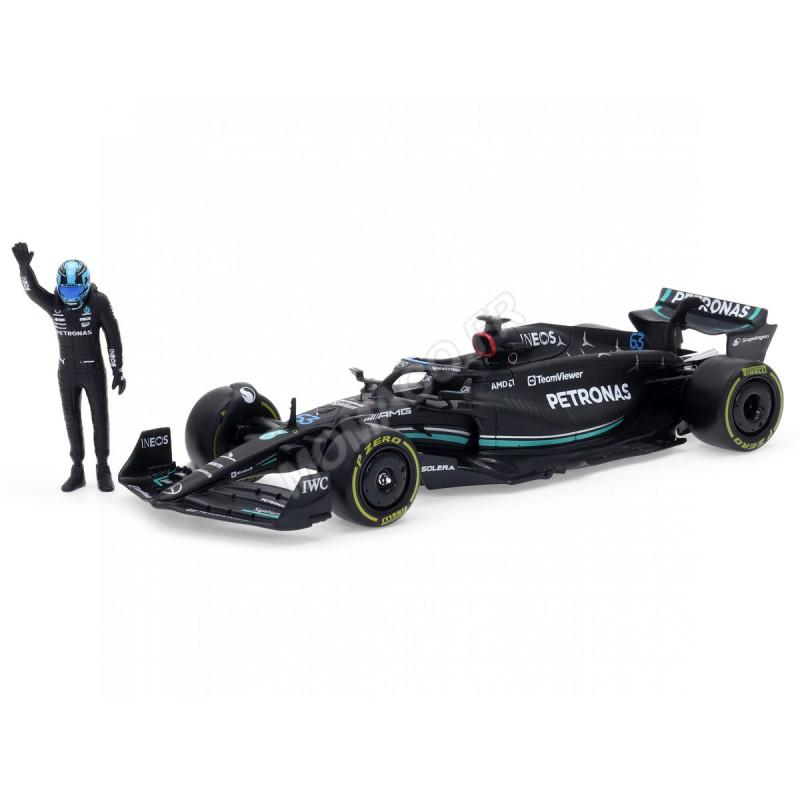 MERCEDES GP F1 W14 TEAM MERCEDES-AMG PETRONAS 63 GEORGE RUSSEL 2023 WITH DRIVER Miniatuur 