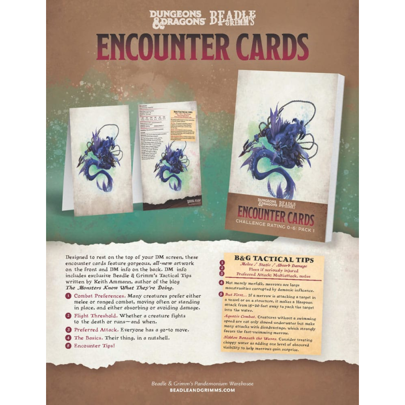 BNGDT8G8SA8QZE Dungeons & Dragons RPG Encounter Cards Challenge Rating 0-6: Pack 1 *ENGLISH*