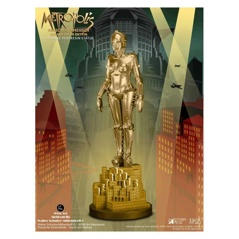 Metropolis Maschinenmensch Gold 1/4 Resin Statue Figuurtje 