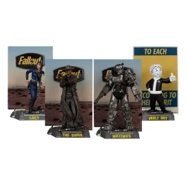 Fallout pack 4 Movie Maniacs statuettes Lucy, Maximus, The Ghoul & Vault Boy 15 cm Figuurtje 