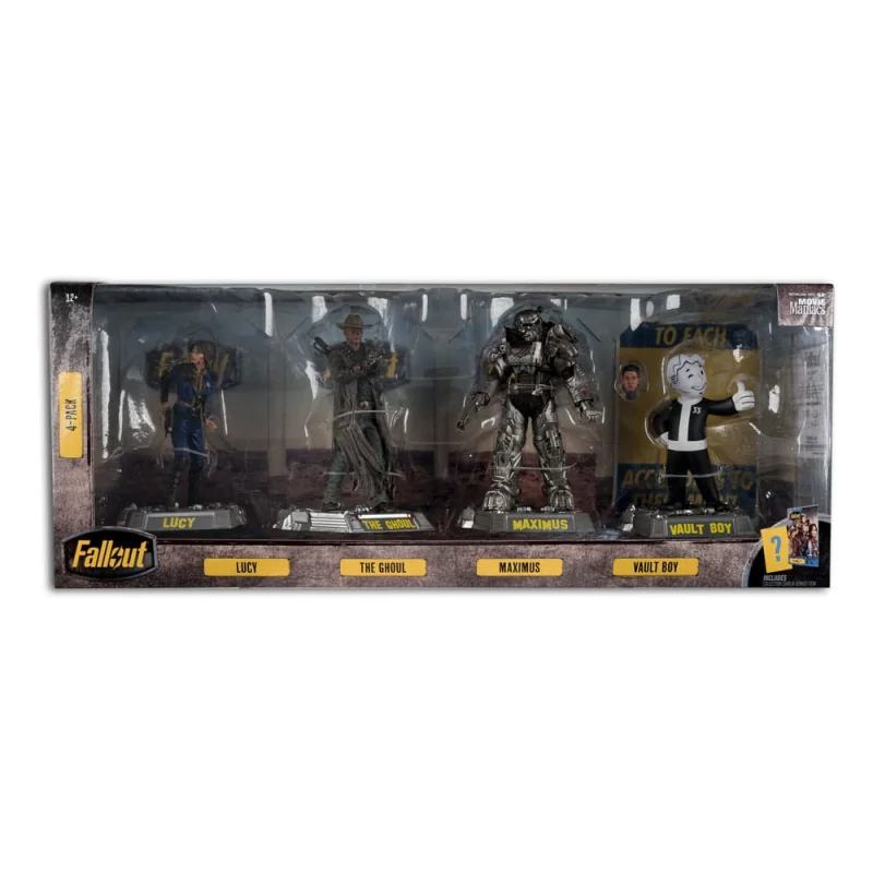 Fallout pack 4 Movie Maniacs statuettes Lucy, Maximus, The Ghoul & Vault Boy 15 cm