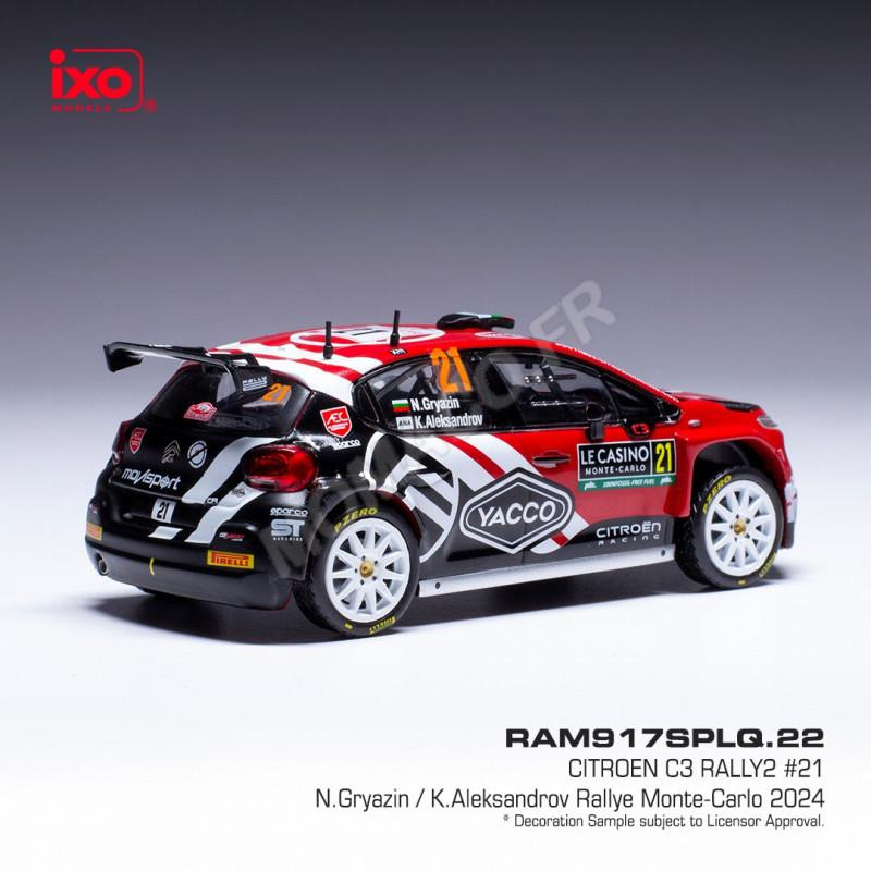 CITROEN C3 RALLYE 2 21 GRYAZIN/ALEKSANDROV WRC RALLYE MONTE-CARLO 2024 Miniatuur van auto's