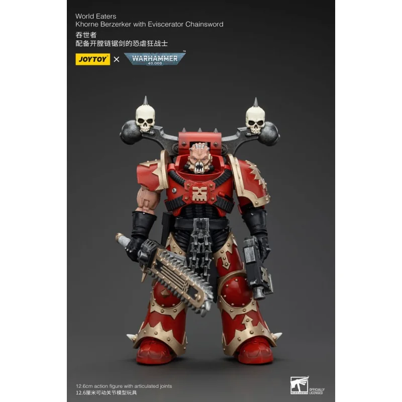 Warhammer 40k Figure 1/18 World Eaters Khorne Berzerker with Eviscerator Chainsword 13 cm Figuurtje 