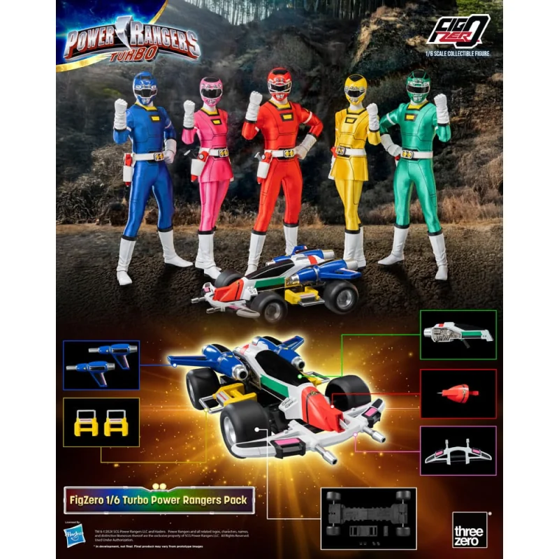 Power Rangers Turbo pack 5 FigZero figures 1/6 Turbo Power Rangers 30 cm