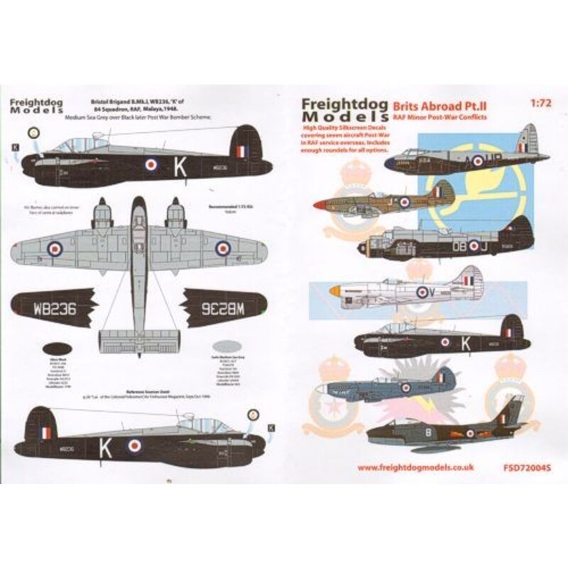 RAF Post-War (7) - Bristol Beaufighter RD805/OB-J 45 Squadron, Malaya 1948, Mosquito FB6 RS679/AU-P 4 Squadron, RAF Celle, West 