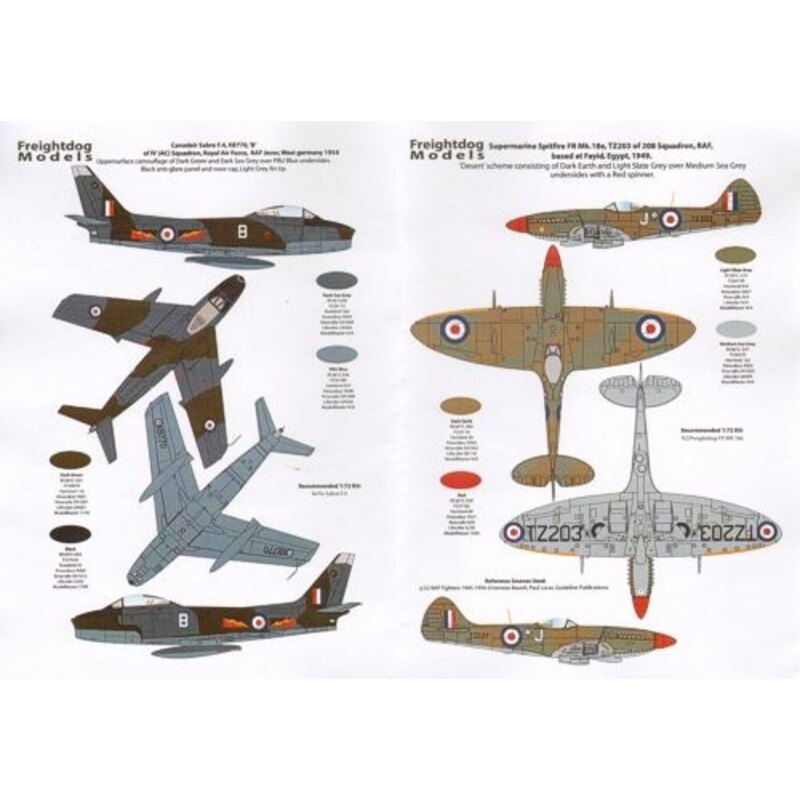 RAF Post-War (7) - Bristol Beaufighter RD805/OB-J 45 Squadron, Malaya 1948, Mosquito FB6 RS679/AU-P 4 Squadron, RAF Celle, West 