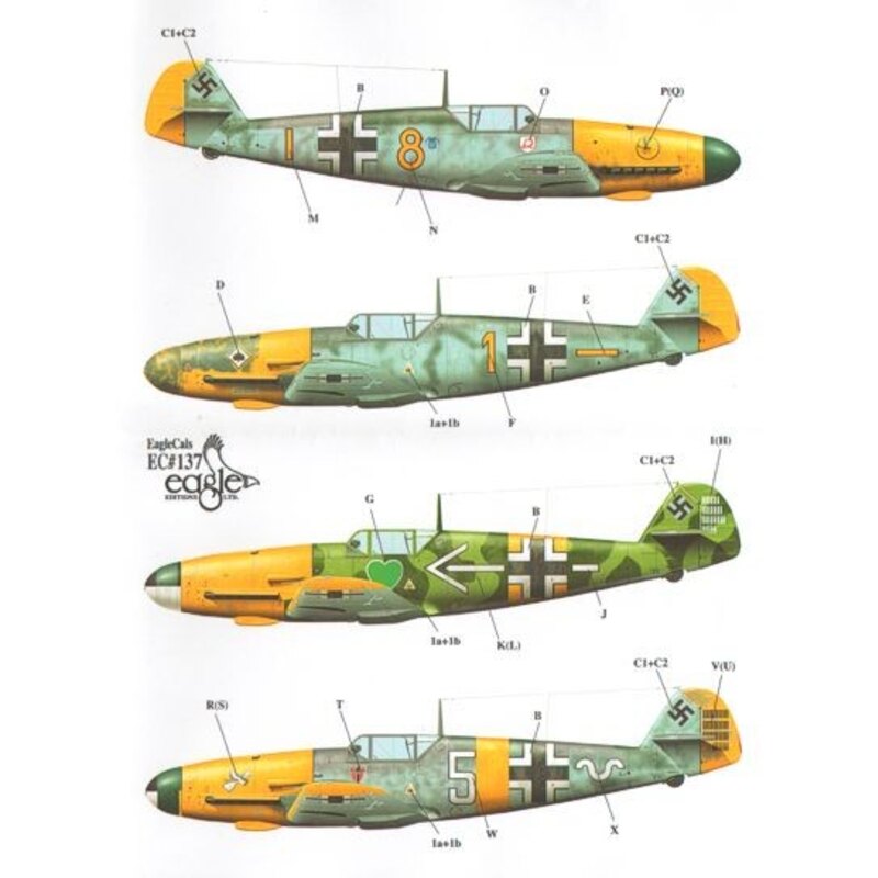 Messerschmitt Bf 109F-2 includes.... ′Yellow 8′ Fw. Heinz Jahner 9./JG 2 ′Yellow 1′ Uffz. Felix Sauer 6./JG 53 ′ - + -′ Major H