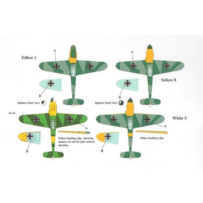 Messerschmitt Bf 109F-2 includes.... ′Yellow 8′ Fw. Heinz Jahner 9./JG 2 ′Yellow 1′ Uffz. Felix Sauer 6./JG 53 ′ - + -′ Major H