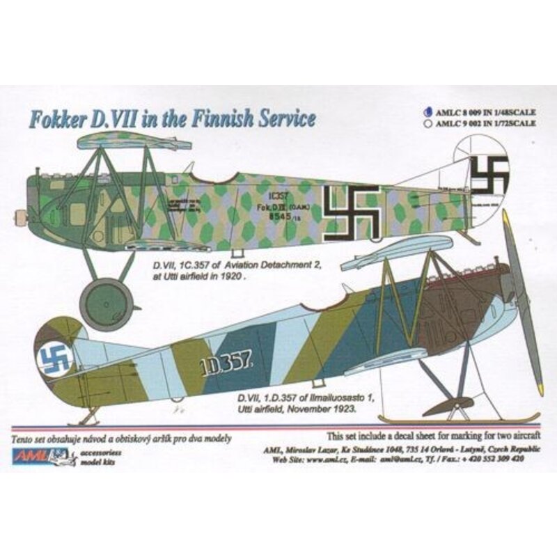 2 decal versions : Fokker D.VII in the Finnish Service