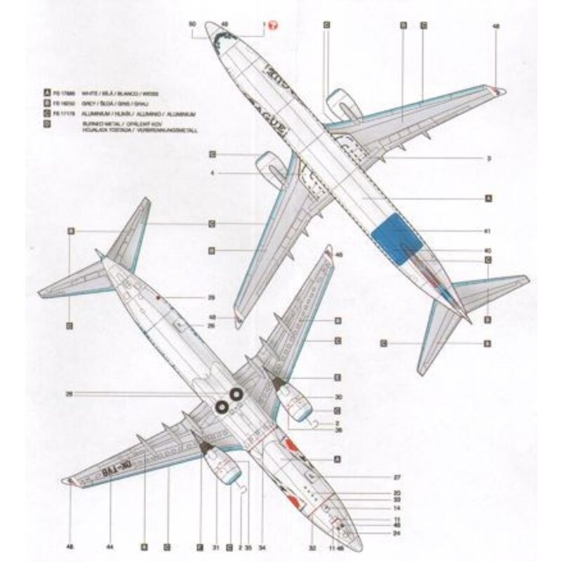 Boeing 737-800 TRAVEL SERVICE Fly from Prague OK-TVB for Revell kits)