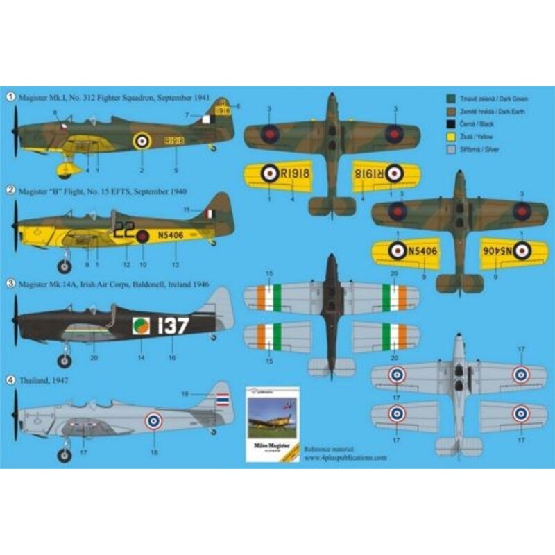 Miles Magister Mk.I RAF 1941/B RAF 1940/Mk.14A Irish Air Corps 1946/Thailand 1947