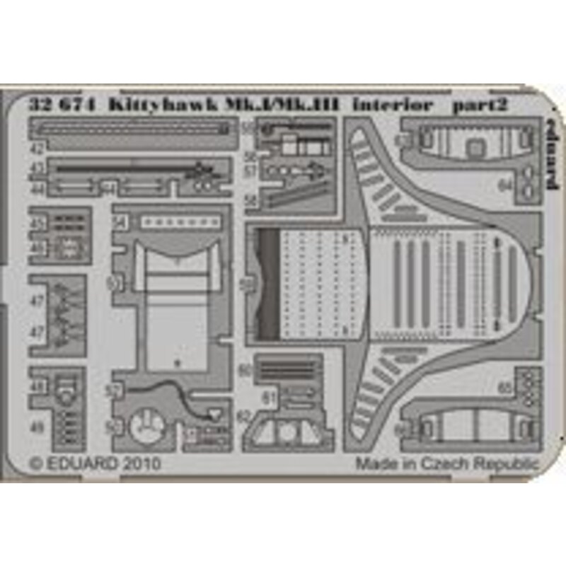 Curtiss Kittyhawk Mk.I/Mk.III interior (self adhesive) (designed to be assembled with model kits from Hasegawa)