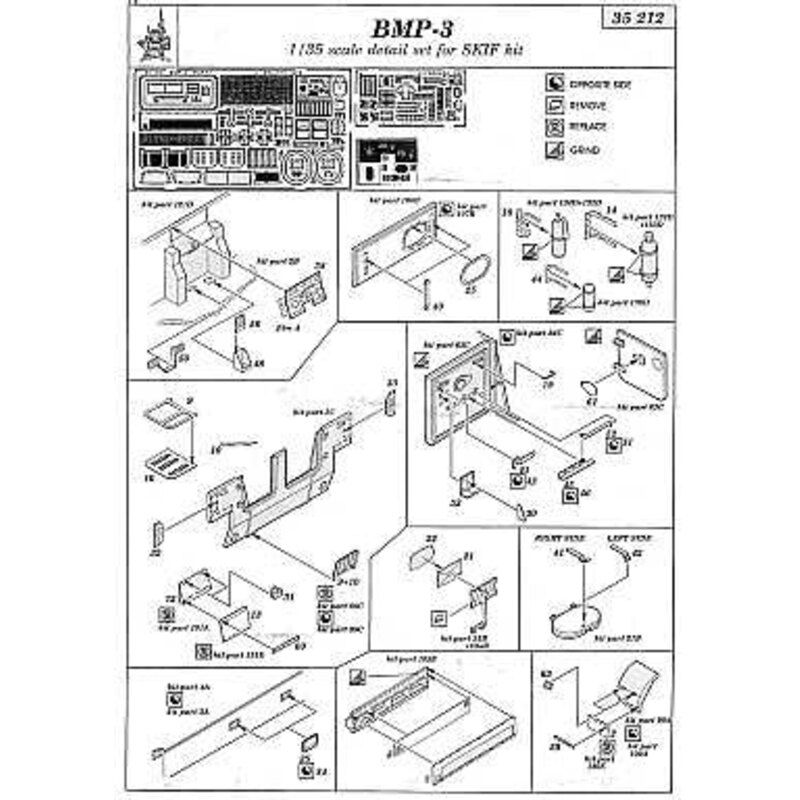 BMP-3 (toebehoren voor modelbouwsets van SKIF) Supergedetailleerde kits voor 