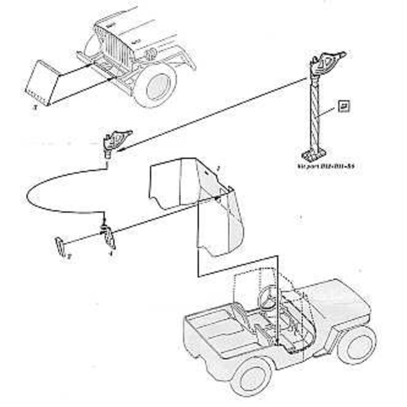 Willys Jeep armour plate (toebehoren voor modelbouwsets van Tamiya) for Tamiya 35219 Supergedetailleerde kits voor 