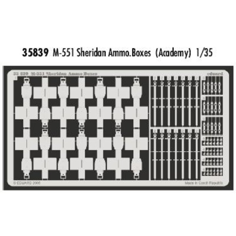 M551 Sheridan ammunition boxes (designed to be assembled with model kits from Academy)