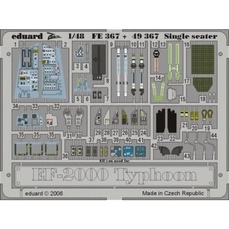 Eurofighter EF-2000 Typhoon single seat PRE-PAINTED IN COLOUR! (designed to be assembled with model kits from Revell)