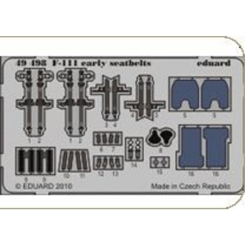 General Dynamics F-111 early seatbelts (designed to be assembled with model kits from Hobby Boss)