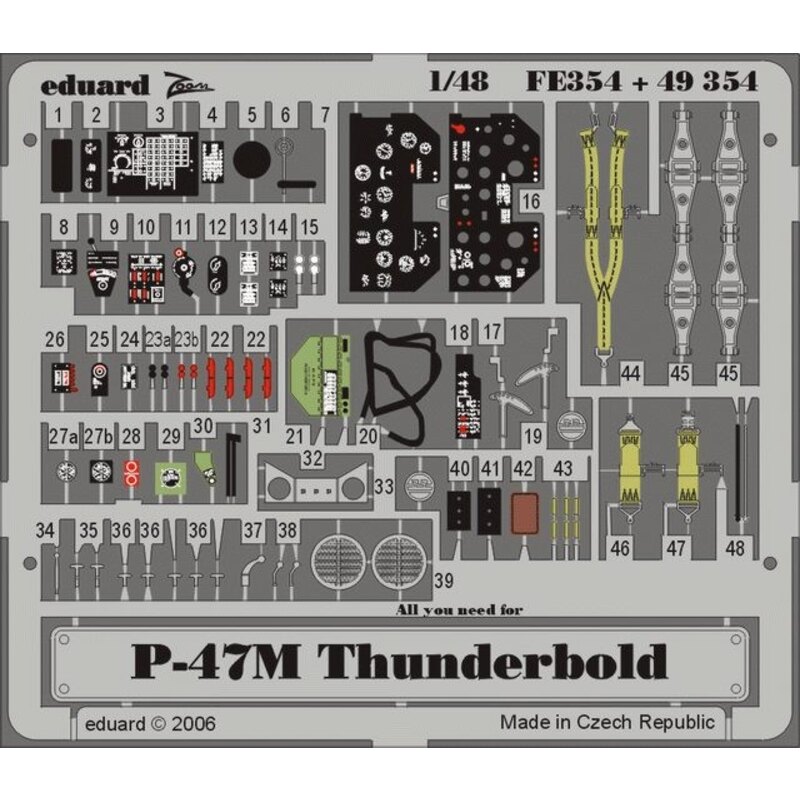 Republic P-47M Thunderbolt PRE-PAINTED IN COLOUR! (designed to be assembled with model kits from Tamiya) This Zoom set is a simp