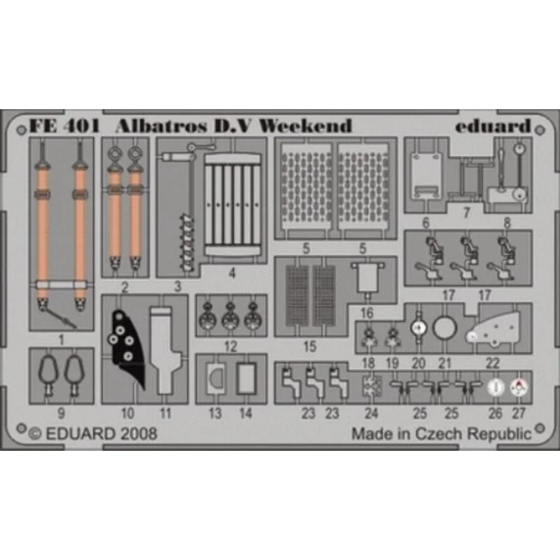 Albatros D.V Weekend PRE-PAINTED IN COLOUR! (designed to be assembled with model kits from Eduard) This Zoom set is a simplified