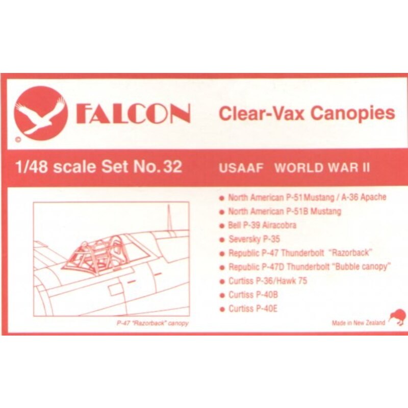 USAAF Fighters WWII. Seversky P-35 (designed to be assembled with model kits from Hobbycraft) Republic P-47D Thunderbolt Bubble 