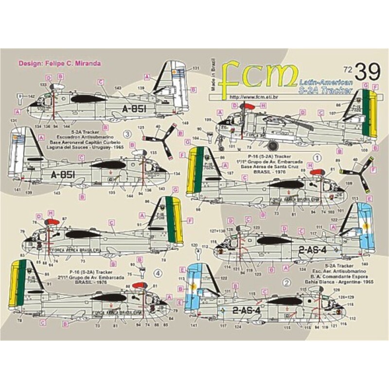 Latin American S-2A/F Trackers (4) Brasil P-16 7028 1/1 Gp de Av Embarcada 1976 P-16 7018 2/1 Gp de Av Embarcada 1976 Argentina 
