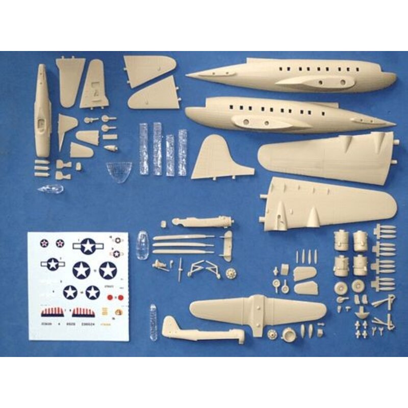 Boeing C-75 Stratoliner. Includes bonus kits of the Northrop A-17 Nomad / Kellett YO-60 / Ryan XF2R-1 Darkshark. In 1937, Boeing