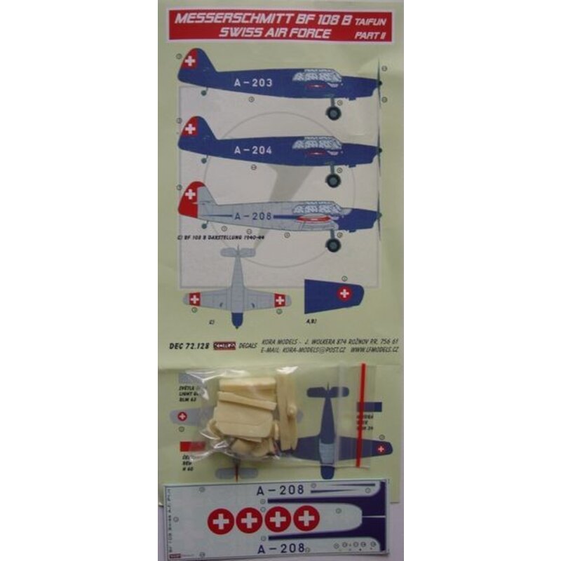 Decals Bf 108 B Taifun Part II. (Swiss Air Force) (designed to be used with Heller kits) 