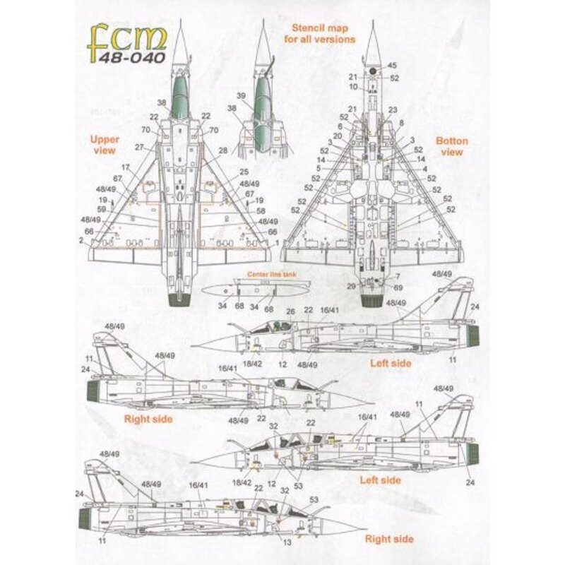 Dassault Mirage 2000B, C, 5F, D, N (9) C 4647 and D; 4933 FAB Brasil AF 2007; 5-OZ EC 2/005; 5F 2-EB EC 1/003 Cigognes 2010; B 5