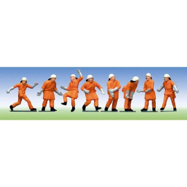 Firemen, orange uniform Figuren