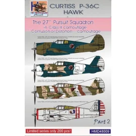 Curtiss P-36C Hawk USAAF. 3:27th Pursuit Squadron, in Class III Confusion or Distortion Camouflage.