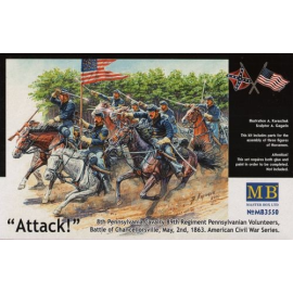 US Civil War Series: The Attack of the 8th Pennsylvania Cavalry Figuren