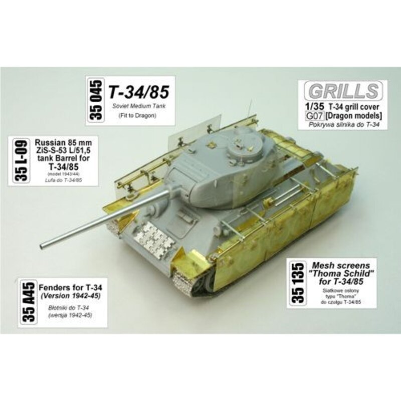 T-34/85 (designed to be assembled with model kits from Dragon)