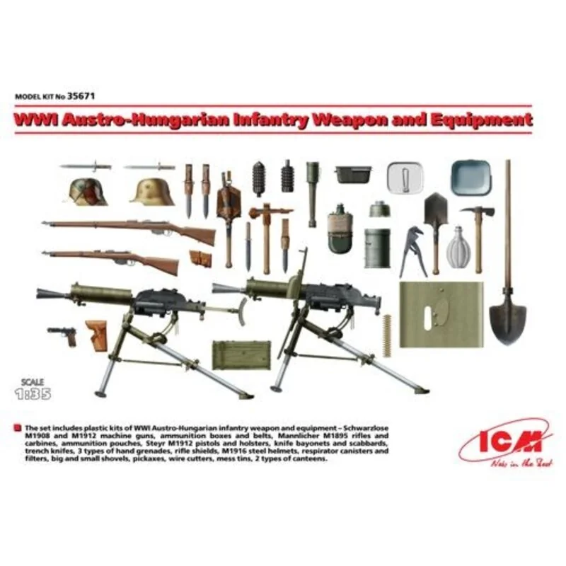 WWI Austro-Hungarian Infantry Weapon and Equipment 1/35 - ICM M35671